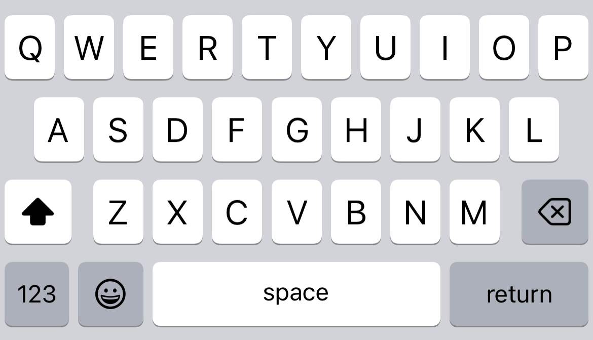 A standard iPhone keyboard
